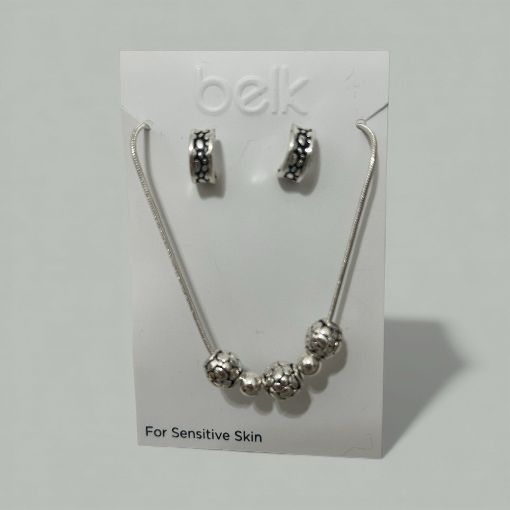 Belk Silver Necklace and Earring Set - Picture 3 of 5